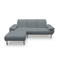 ECKSOFA in Mikrofaser Grau  242/170 cm  - Wildeiche/Schwarz, Design, Holz/Textil (242/170cm) - MID.YOU