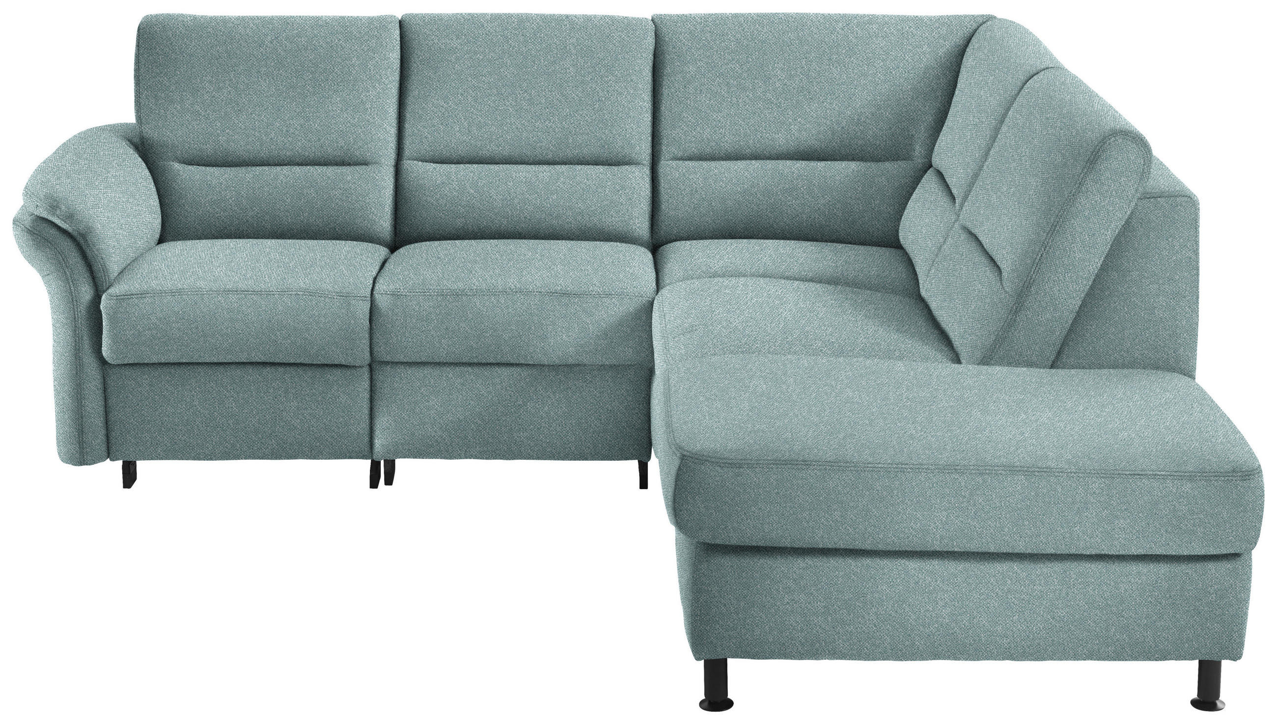 ECKSOFA in Flachgewebe Hellblau  - Schwarz/Hellblau, Modern, Textil/Metall (227/203cm) - Beldomo System