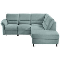 ECKSOFA in Flachgewebe Hellblau  - Schwarz/Hellblau, Modern, Textil/Metall (227/203cm) - Beldomo System