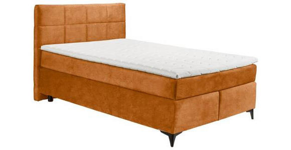 BOXSPRINGBETT 140/200 cm  in Orange  - Schwarz/Orange, Design, Holzwerkstoff/Kunststoff (140/200cm) - Xora