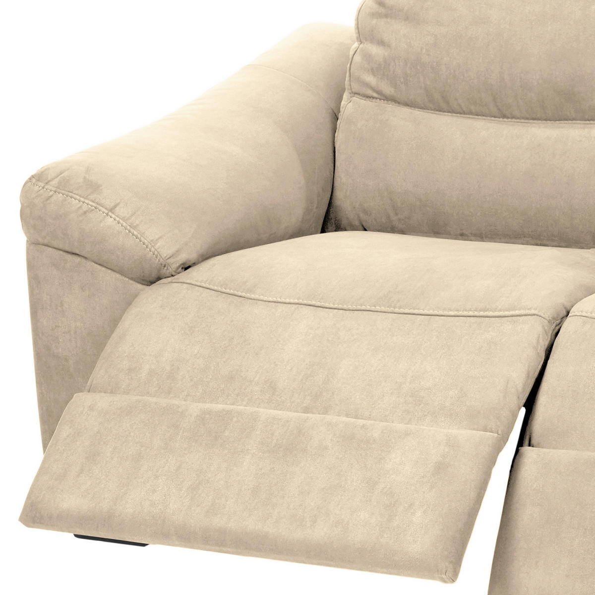 2-SITZER-SOFA Flachgewebe Beige  - Beige/Schwarz, Design, Holz/Textil (174/97/97cm) - Livetastic