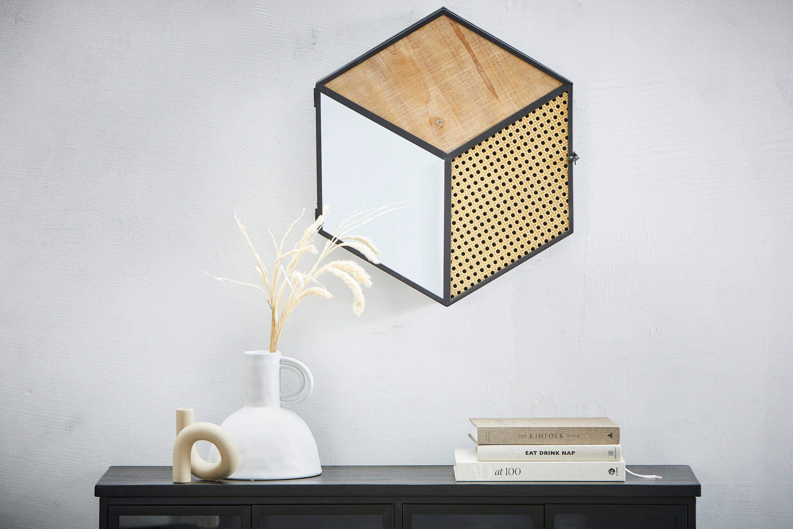 WANDSPIEGEL 60/11/53 cm    in oval  - Schwarz/Braun, Trend, Glas/Holzwerkstoff (60/11/53cm)