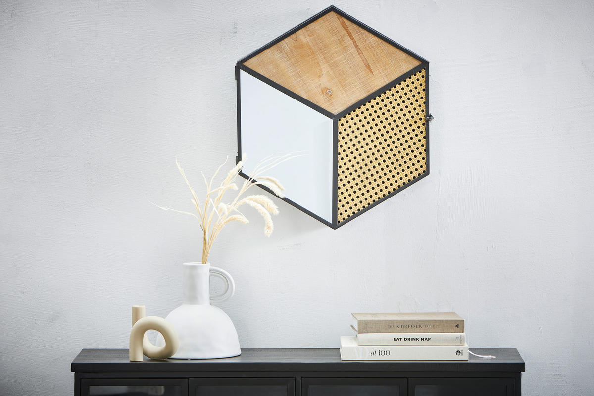 WANDSPIEGEL 60/11/53 cm    in oval  - Schwarz/Braun, Trend, Glas/Holzwerkstoff (60/11/53cm)