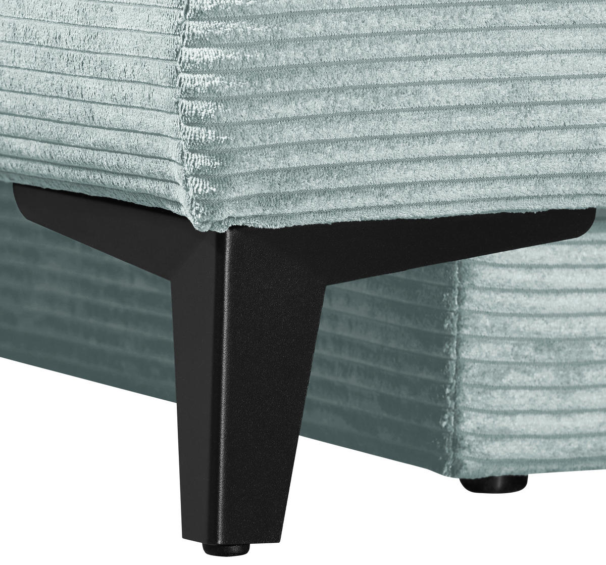 SCHLAFSOFA Cord Hellblau  inkl. Bettkasten, Schlaffunktion, Armteilverstellung  - Schwarz/Hellblau, Design, Textil/Metall (200/85/90cm) - Novel