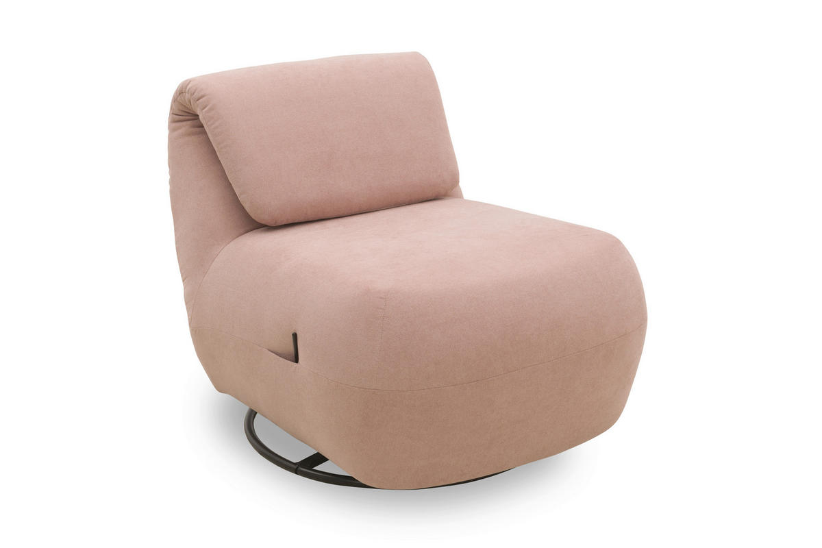 SESSEL in Mikrofaser Rosa  - Schwarz/Rosa, Design, Textil/Metall (68/67/88cm) - MID.YOU