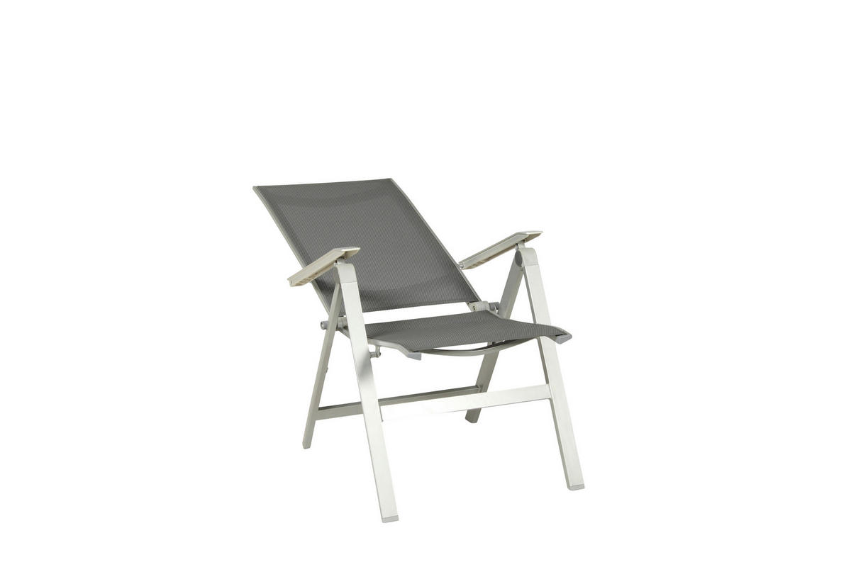 GARTENKLAPPSESSEL Aluminium Graphitfarben, Platinfarben  - Platinfarben/Graphitfarben, Basics, Metall (61/113/67cm) - Acamp