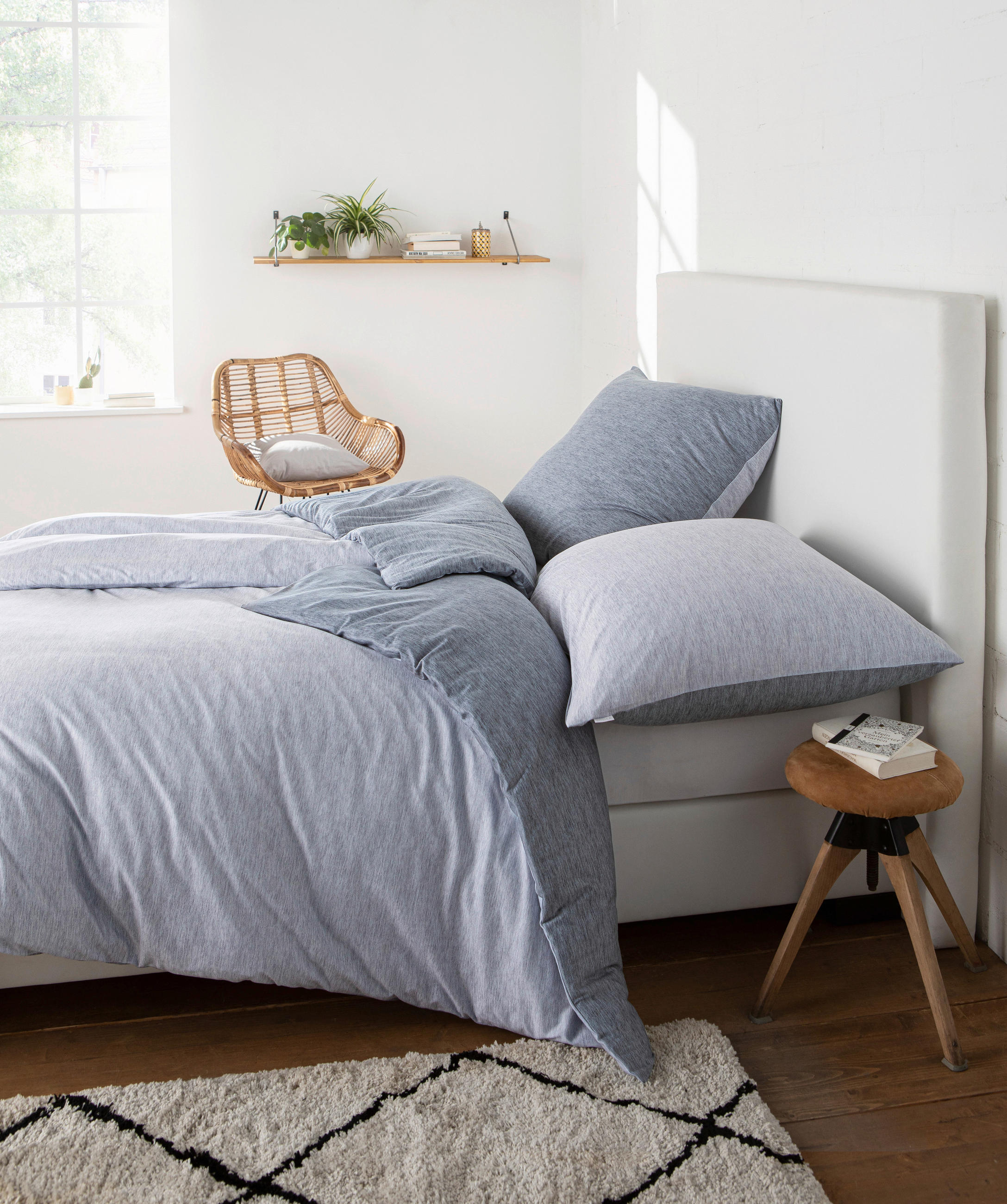 BETTWÄSCHE Atelier Interlock-Jersey 135/200 cm  - Grau, Design, Textil (135/200cm) - Estella
