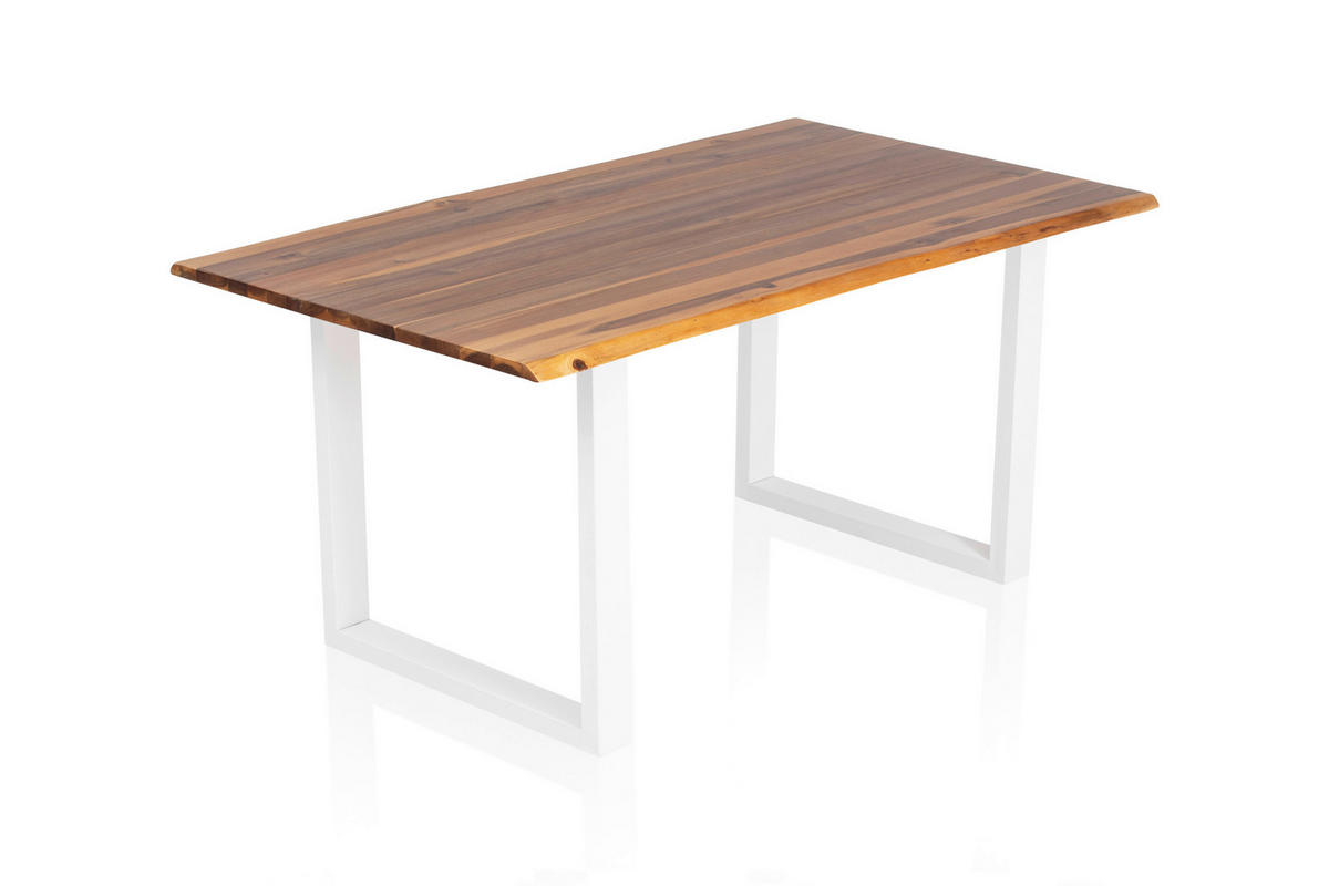 ESSTISCH in Holz 200/100/75 cm   - Weiß/Naturfarben, MODERN, Holz/Metall (200/100/75cm) - Livetastic