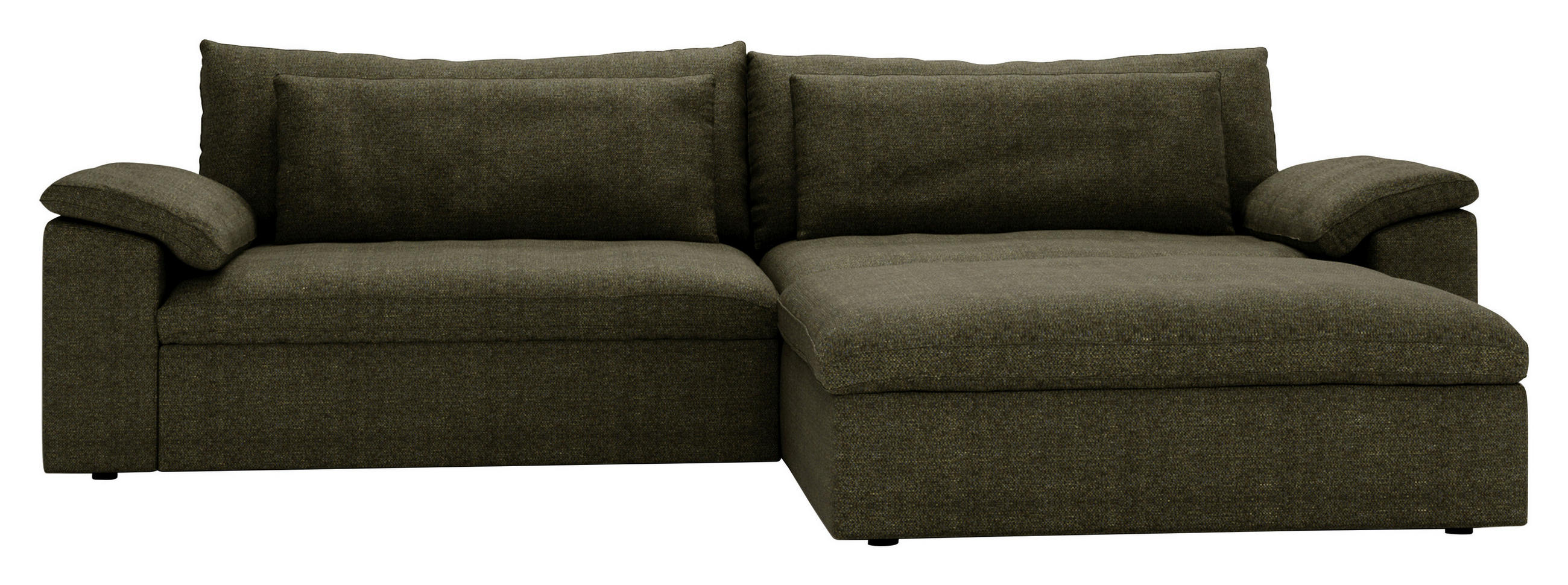 ECKSOFA Webstoff Grün  - Schwarz/Grün, Modern, Kunststoff/Textil (306/198cm) - Carryhome