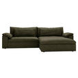 ECKSOFA  in Webstoff Grün  306/198 cm  - Schwarz/Grün, MODERN, Kunststoff/Textil (306/198cm) - Carryhome