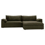 ECKSOFA  in Webstoff Grün  306/198 cm  - Schwarz/Grün, MODERN, Kunststoff/Textil (306/198cm) - Carryhome