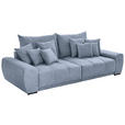 BIGSOFA in Flachgewebe Blau - Blau/Schwarz, KONVENTIONELL, Holz/Textil (280/67/120cm) - Carryhome