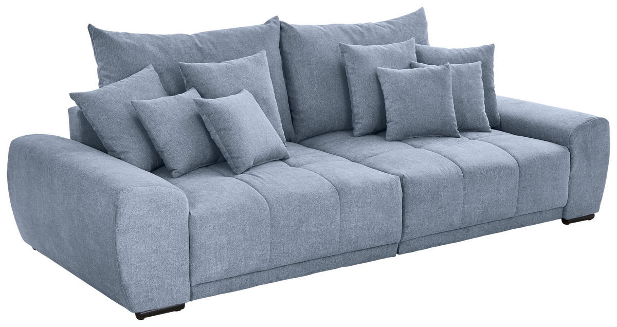 BIGSOFA in Flachgewebe Blau  - Blau/Schwarz, Konventionell, Holz/Textil (280/67/120cm) - Carryhome