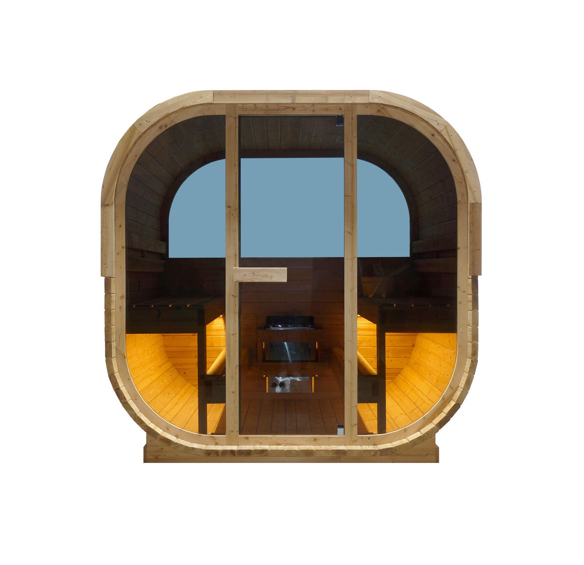 SAUNA für 6 Personen Hanko  - Fichtefarben, KONVENTIONELL, Holz (210/180/210cm) - Sanotechnik