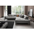 ECKSOFA in Cord Dunkelgrau  - Dunkelgrau/Schwarz, KONVENTIONELL, Textil/Metall (311/219cm) - Hom`in