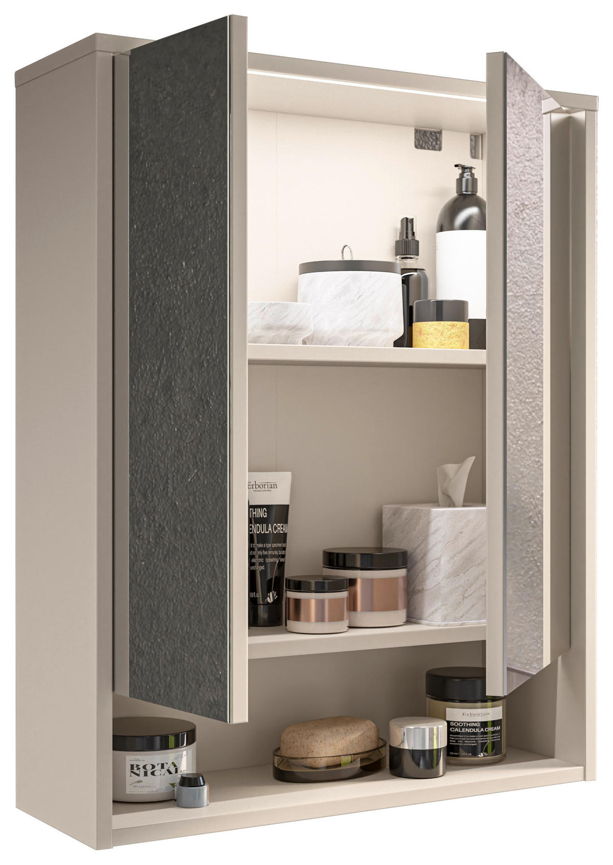 SPIEGELSCHRANK 60/75/20 cm  - Kaschmir, MODERN, Glas/Holzwerkstoff (60/75/20cm) - MID.YOU