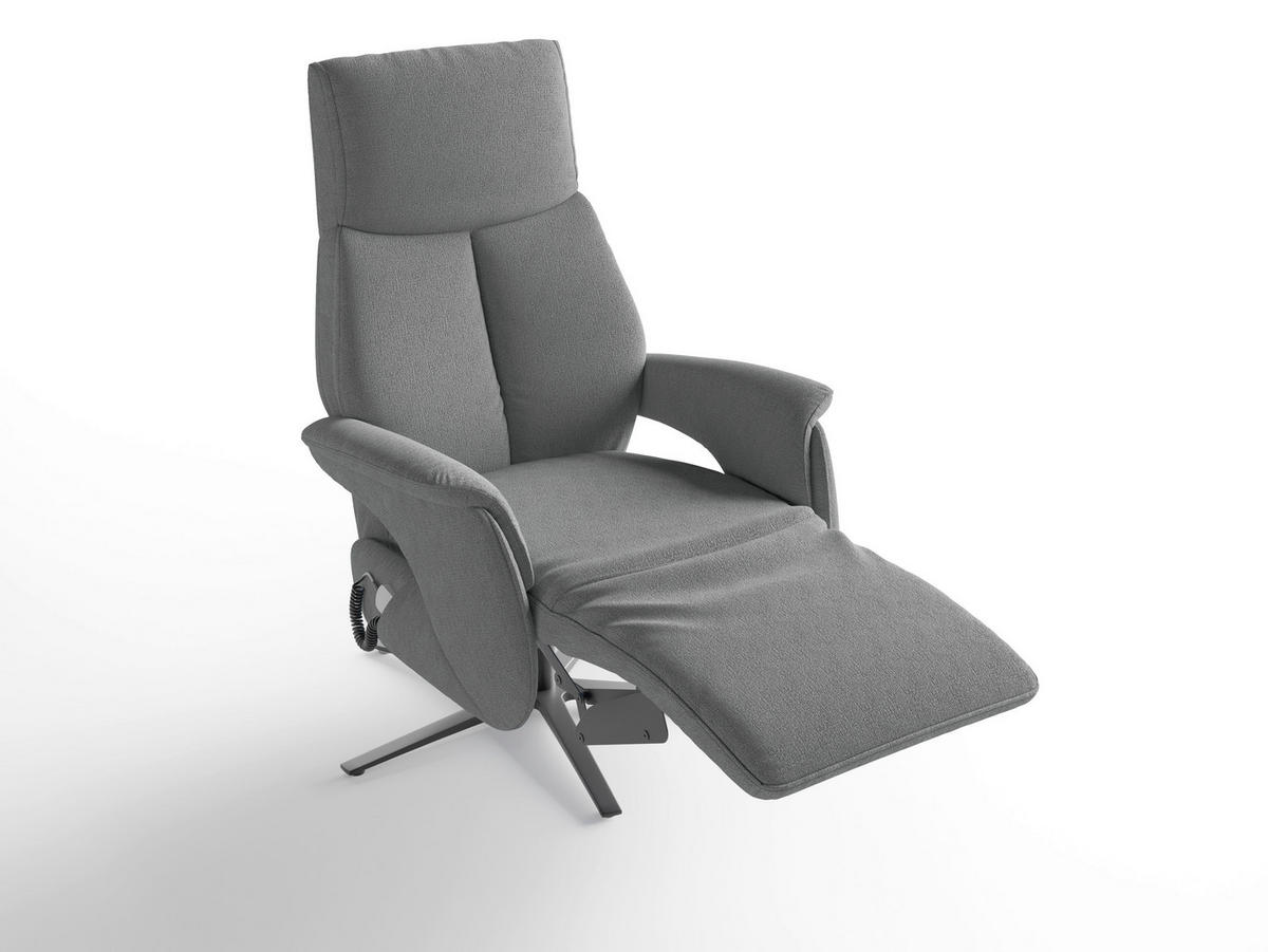 RELAXSESSEL Textil Grau  - Schwarz/Grau, Basics, Textil/Metall (75/110/85cm) - Sit & More