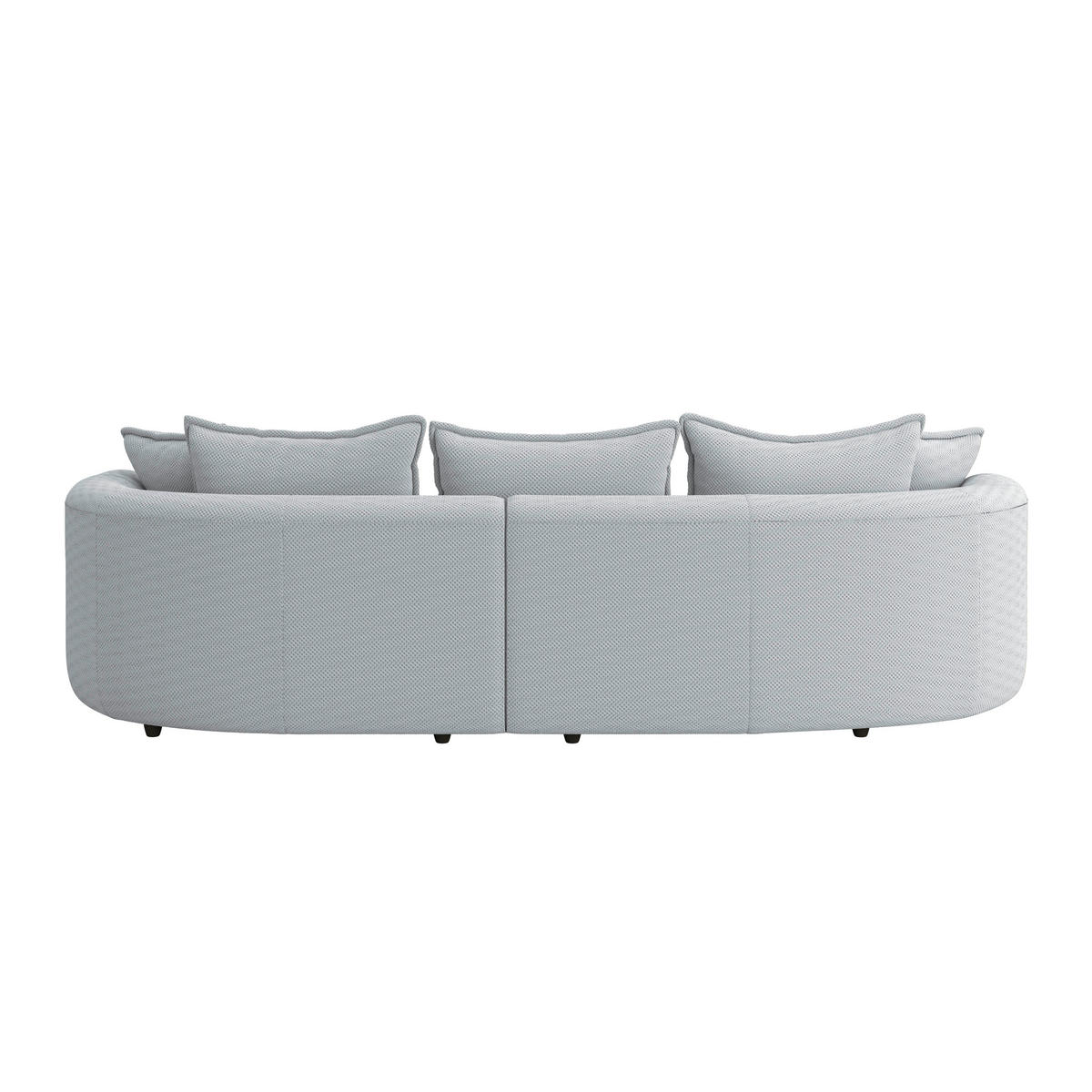 ECKSOFA LEVI Grauweiß Velours, Struktur  - Grauweiß/Schwarz, MODERN, Kunststoff/Textil (287/168cm) - Livetastic