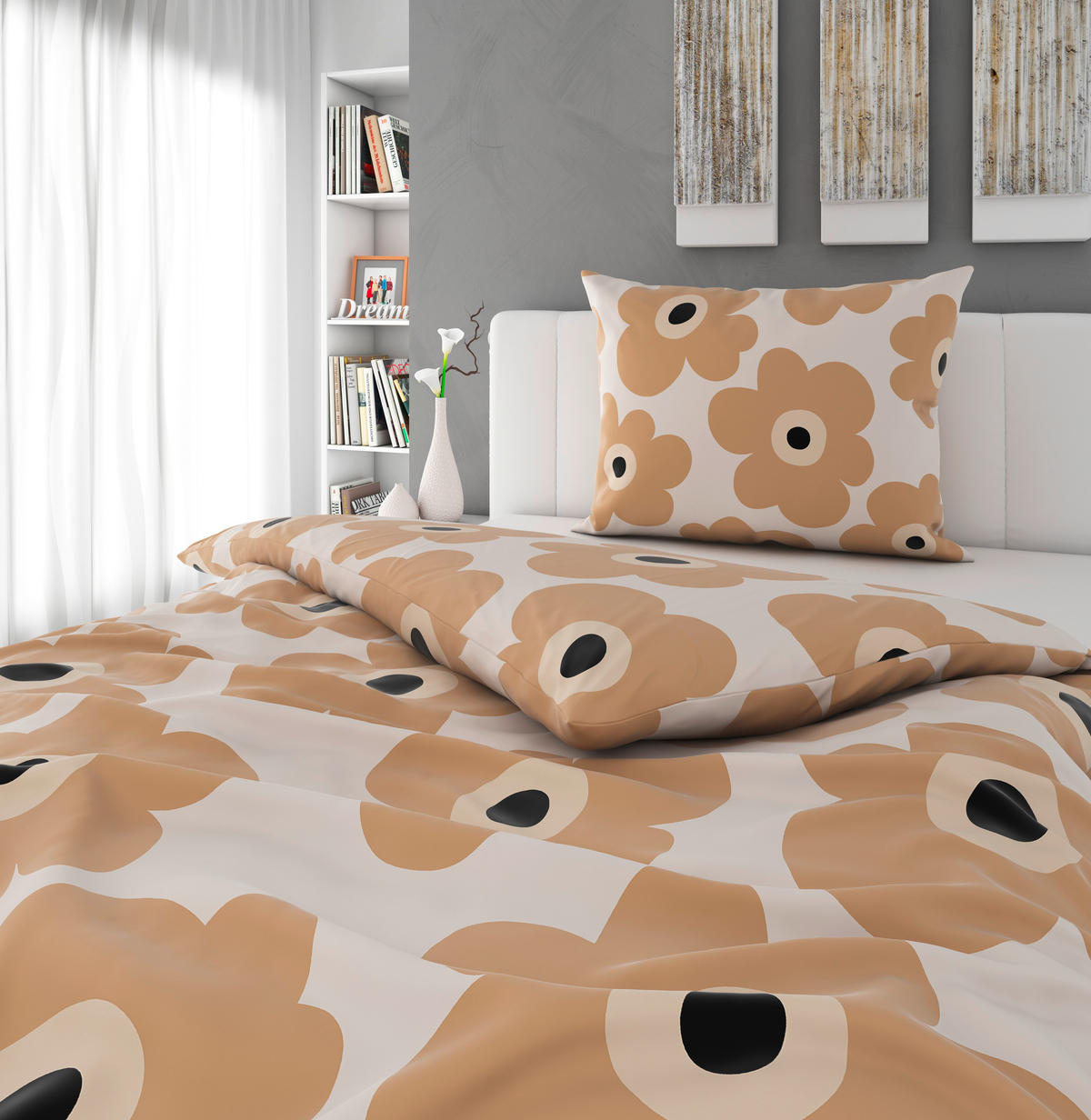 POVLEČENÍ, satén, béžová, 140/200 cm - béžová, textil (140/200cm) - Bio:Vio