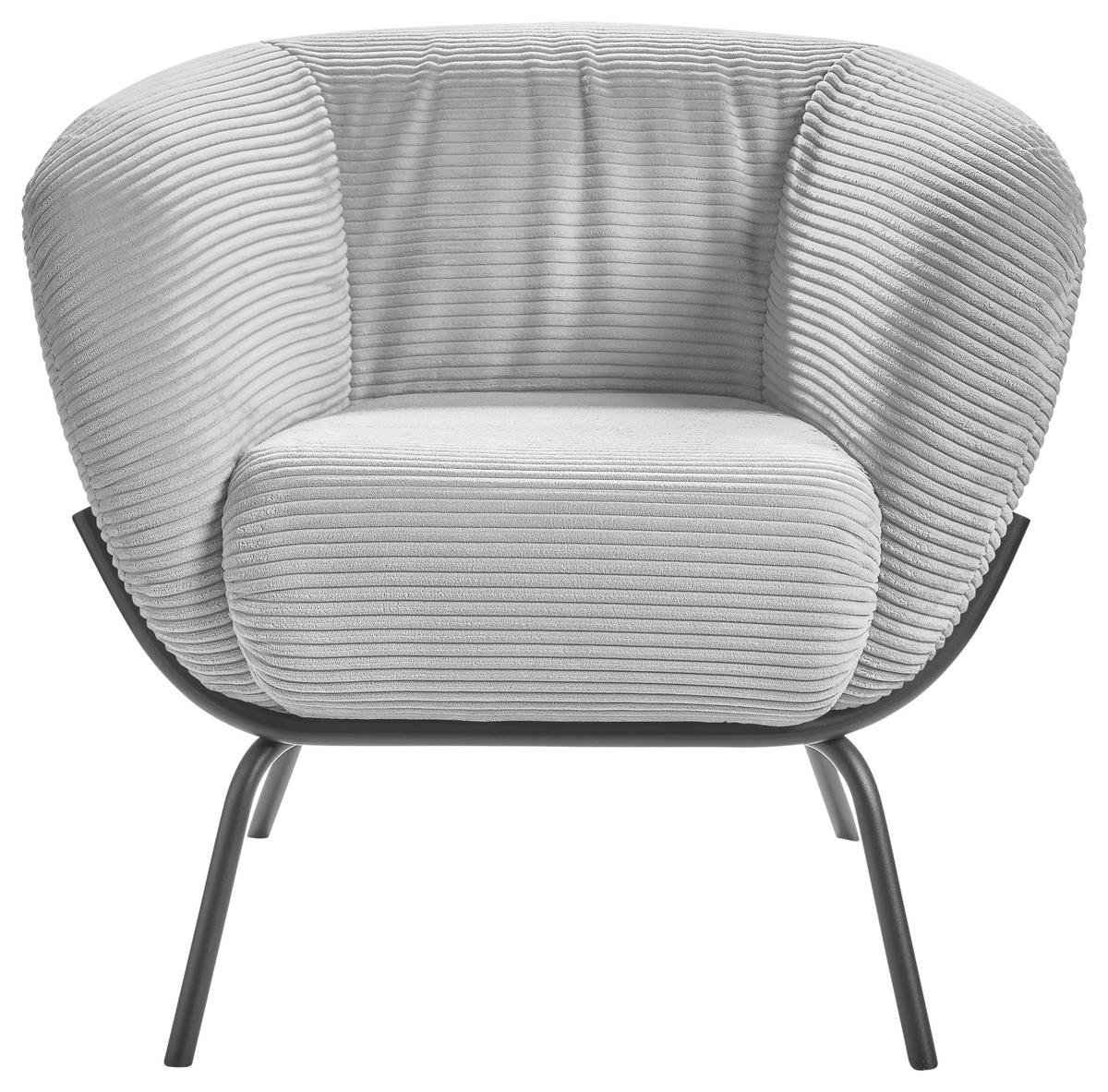 COCKTAILSESSEL Cord Grau  - Grau, Design, Textil (79/71/74cm) - Lomoco