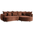 ECKSOFA in Chenille Braun  - Schwarz/Braun, Design, Kunststoff/Textil (307/194cm) - Carryhome