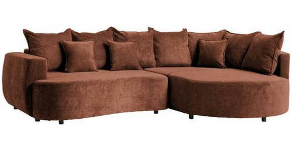 ECKSOFA Braun Chenille  - Schwarz/Braun, Design, Kunststoff/Textil (307/194cm) - Carryhome