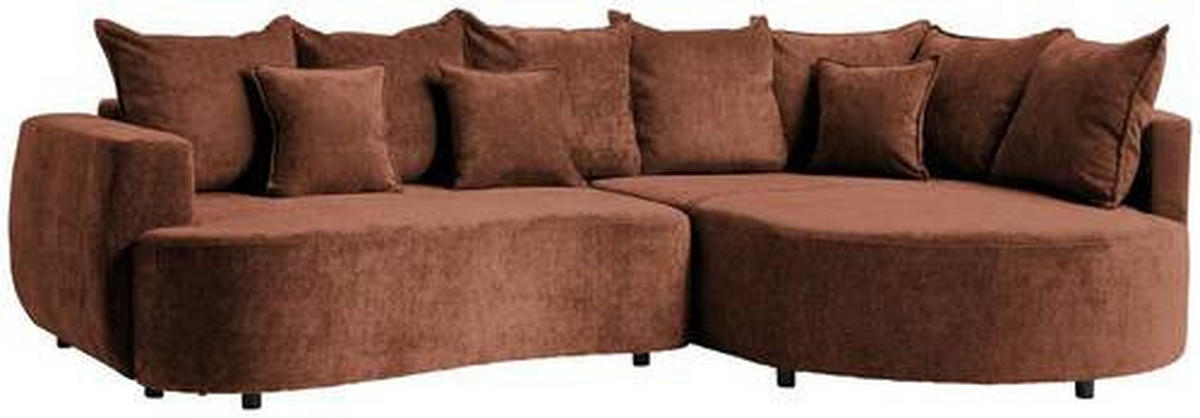 ECKSOFA in Chenille Braun  307/194 cm  - Schwarz/Braun, Design, Kunststoff/Textil (307/194cm) - Carryhome