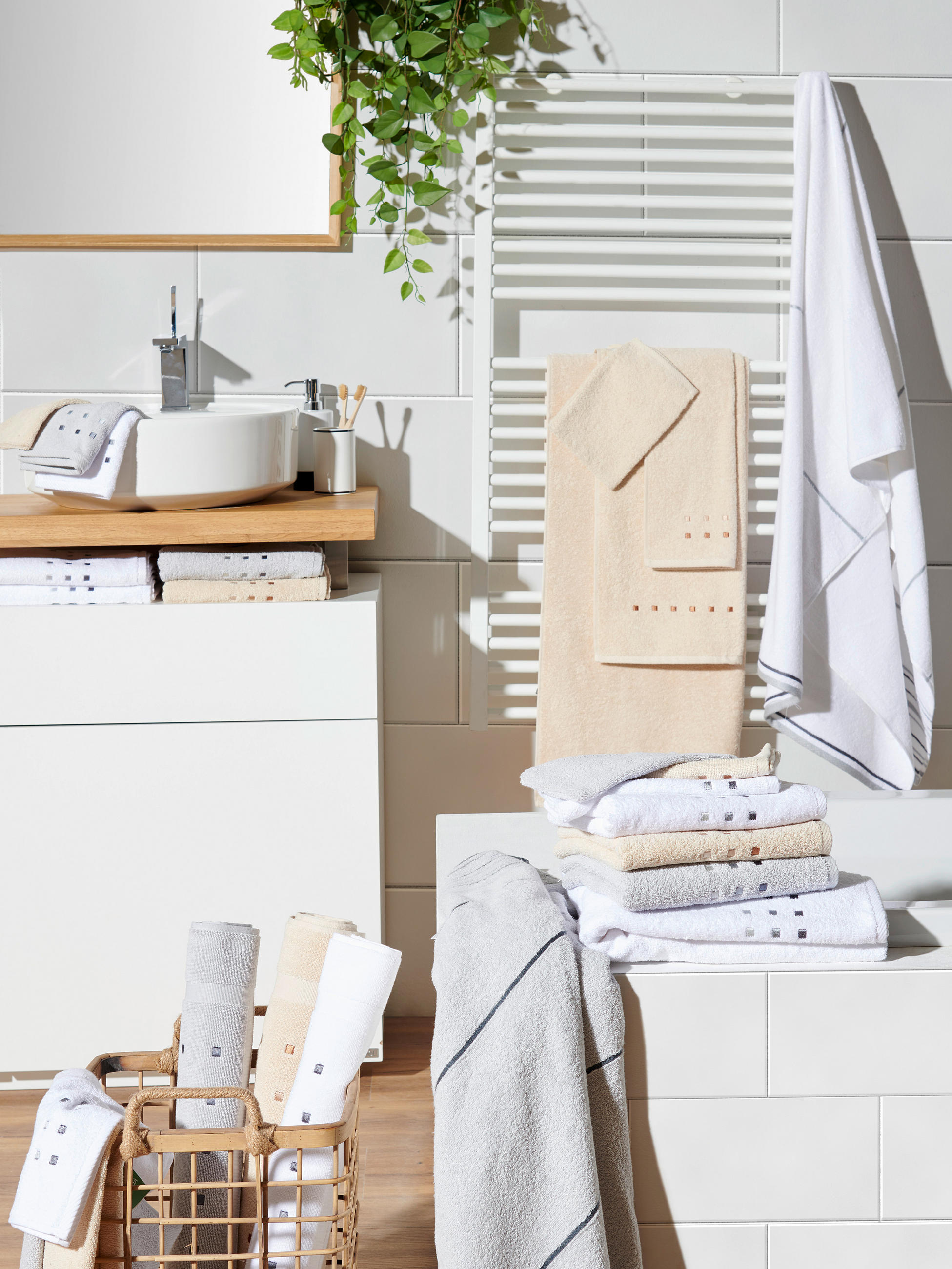 WASCHLAPPEN QUATTRO Weiß  - Weiß, KONVENTIONELL, Textil (16/22cm) - Esposa