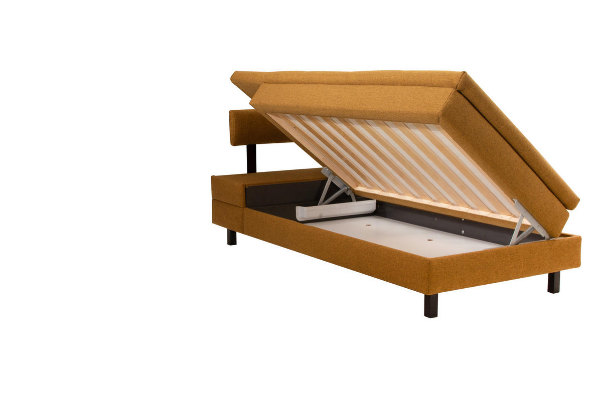LIEGE in Flachgewebe Braun, Grün  - Schwarz/Braun, MODERN, Textil/Metall (208/77/98cm) - Joka