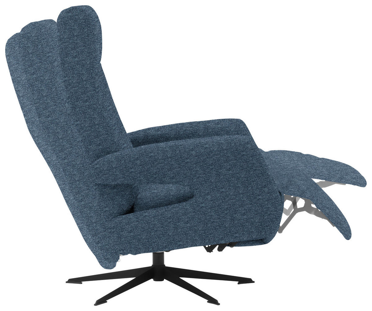 RELAXSESSEL in Textil Dunkelblau  - Schwarz/Dunkelblau, Design, Textil/Metall (74/105/82cm) - Welnova