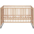 GITTERBETT Yunai 144,6/78/83,5 cm - Eichefarben/Anthrazit, Trend, Holzwerkstoff/Metall (144,6/78/83,5cm) - My Baby Lou