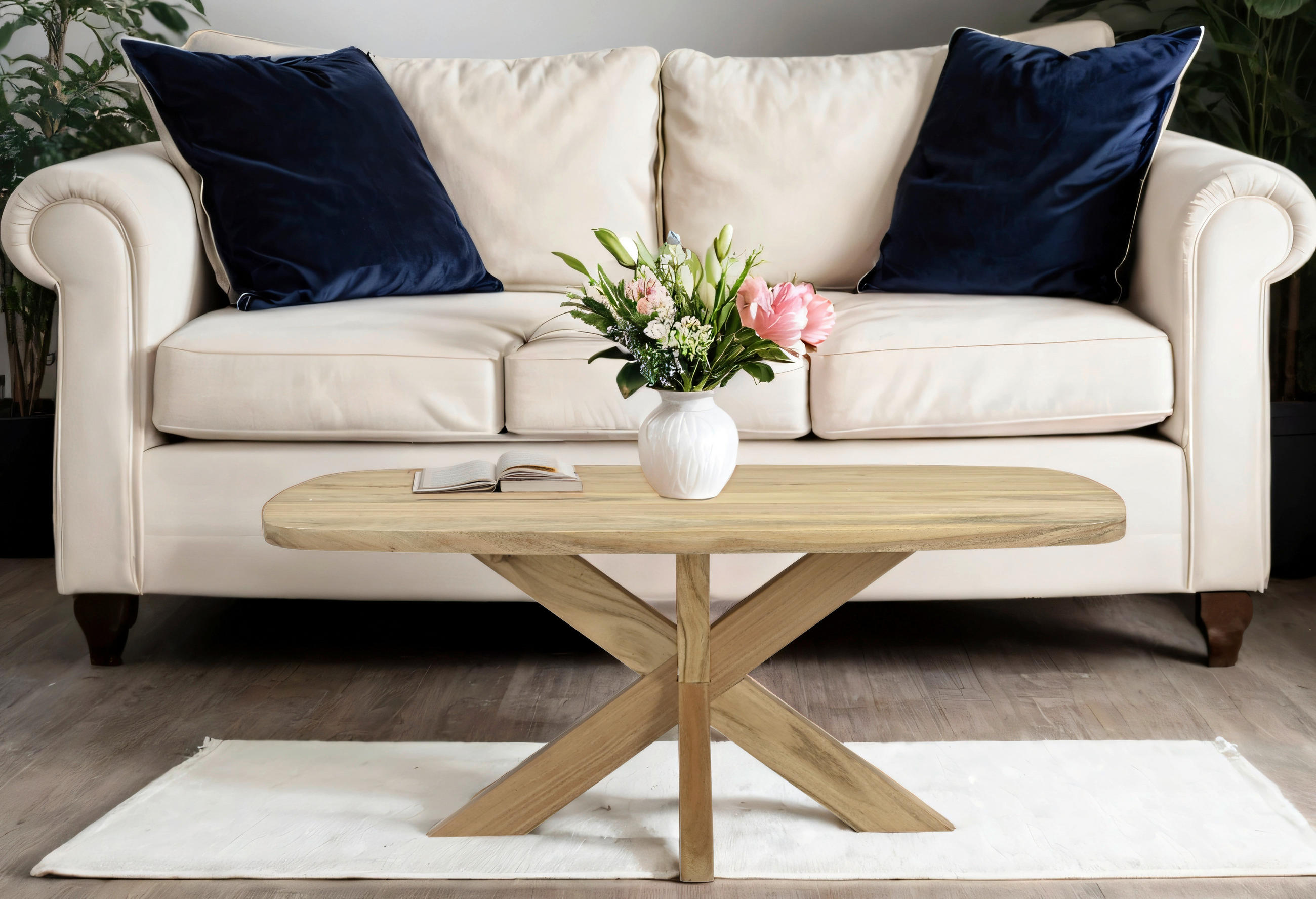 COUCHTISCH Akazie Hartholz 110/70/45 cm oval  - Akaziefarben, Design, Holz (110/70/45cm) - Livetastic