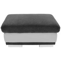 HOCKER Mikrofaser Anthrazit, Hellgrau  - Chromfarben/Anthrazit, KONVENTIONELL, Textil/Metall (97/47/67cm) - MID.YOU