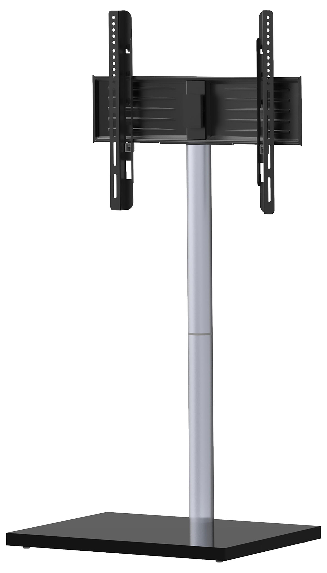 TV-RACK Metall, Holzwerkstoff Schwarz, Silberfarben  - Silberfarben/Schwarz, Basics, Holzwerkstoff/Metall (100/60/45cm) - MID.YOU