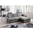 ECKSOFA in Mikrofaser Grau  - Chromfarben/Grau, MODERN, Kunststoff/Textil (276/193cm) - Hom`in