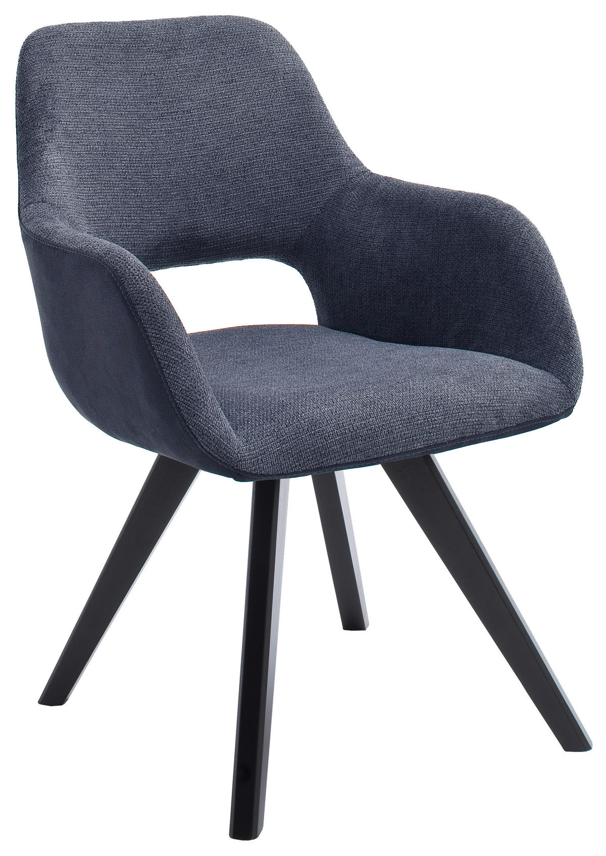 ARMLEHNSTUHL in Holz, Textil Blau, Schwarz  - Blau/Schwarz, Design, Holz/Textil (56/86/64cm) - Lomoco