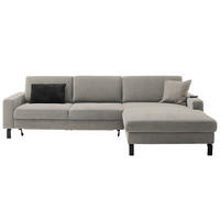 ECKSOFA in Cord Sandfarben  - Sandfarben/Schwarz, Design, Textil/Metall (298/185cm) - Pure Home Lifestyle