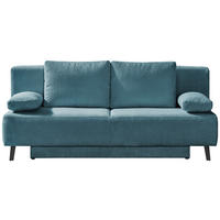 SCHLAFSOFA Cord Petrol  - Petrol/Schwarz, MODERN, Textil/Metall (193/85/88cm) - Novel