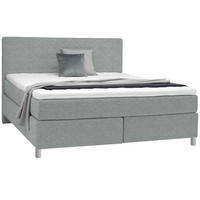 BOXSPRINGBETT 200/200 cm  in Grau  - Chromfarben/Grau, KONVENTIONELL, Kunststoff/Textil (200/200cm) - Voleo