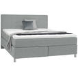 BOXSPRINGBETT 160/200 cm  in Grau  - Chromfarben/Grau, KONVENTIONELL, Kunststoff/Textil (160/200cm) - Voleo