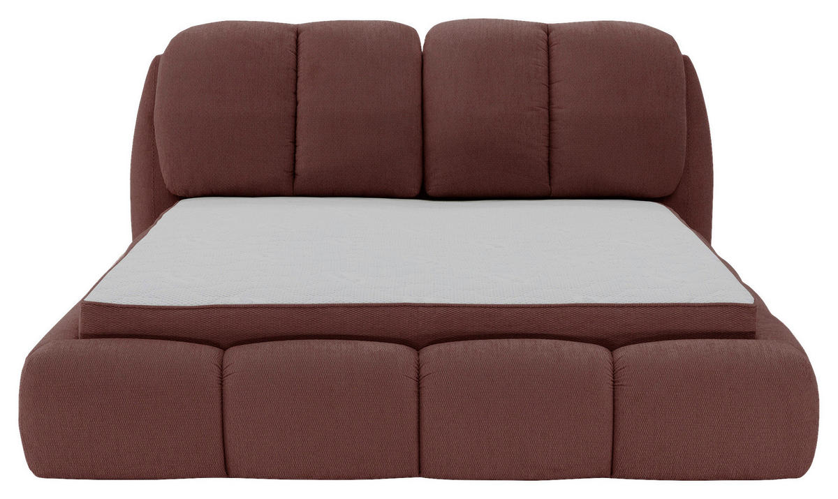 POLSTERBETT 180/200 cm,  in Rot, gepolstertes Kopfteil, Lattenrost, Bettkasten,  - Rot/Schwarz, Design, Holz/Kunststoff (180/200cm) - Chameo