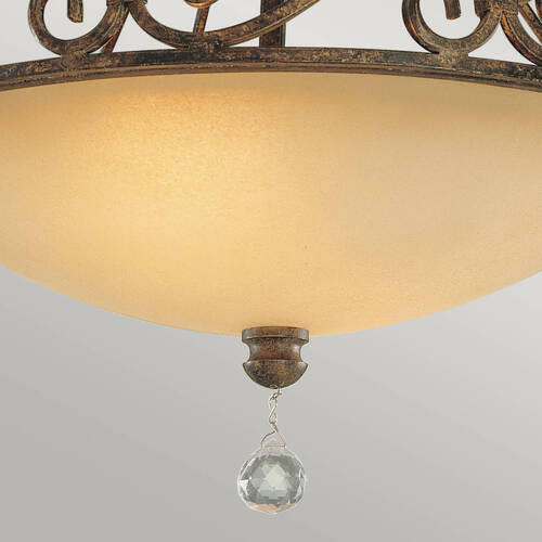 STROPNA SVETILKA Elstead Chateau 39.2/33.4 cm   - barve brona, Konvencionalno, kovina/steklo (39.2/33.4cm) - Elstead Lighting