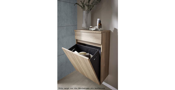 HOCHSCHRANK 40/163/30 cm  - Eichefarben, Design, Glas/Holzwerkstoff (40/163/30cm) - Novel