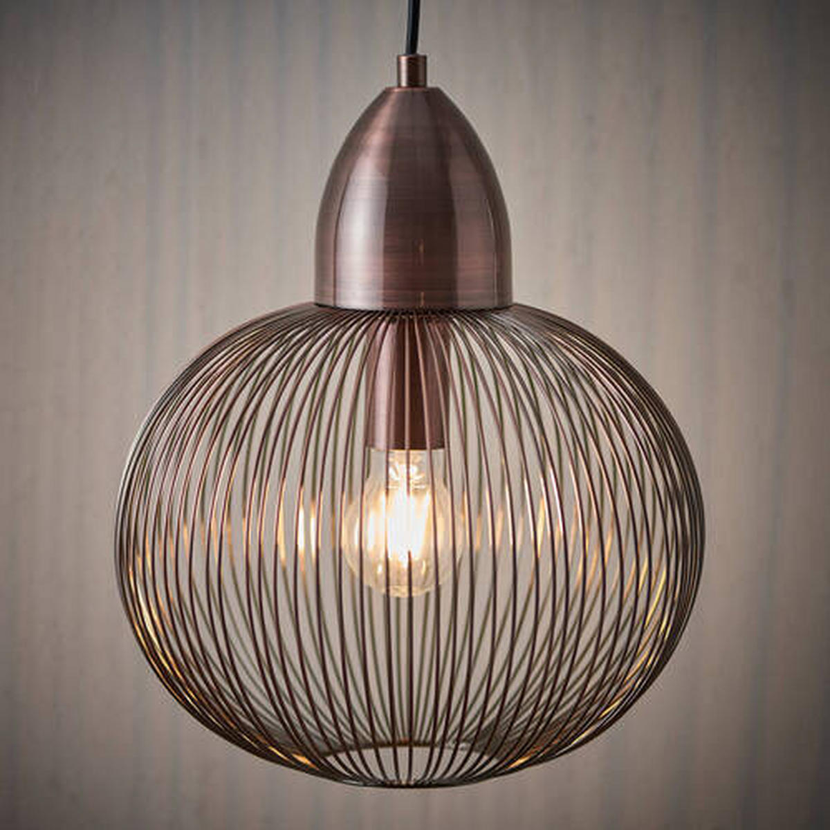 HÄNGELEUCHTE 30/140 cm  - Kupferfarben, Design, Metall (30/140cm) - ENDON