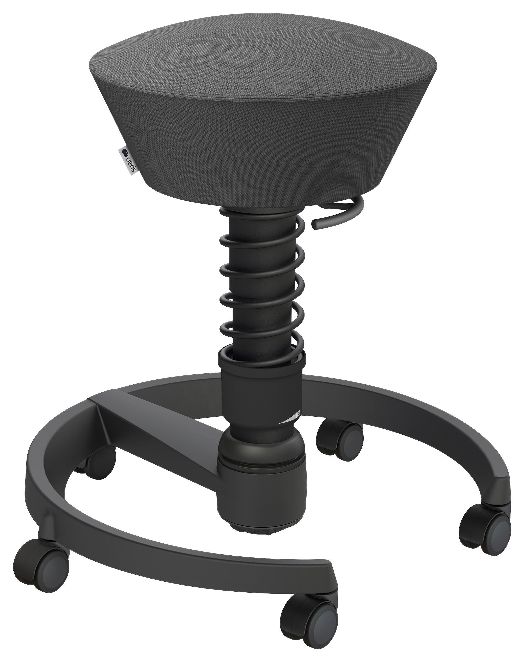 BÜROHOCKER Wollmischung Schwarz, Schieferfarben  - Schieferfarben/Schwarz, Basics, Kunststoff/Textil (55/45,66/55cm) - Aeris