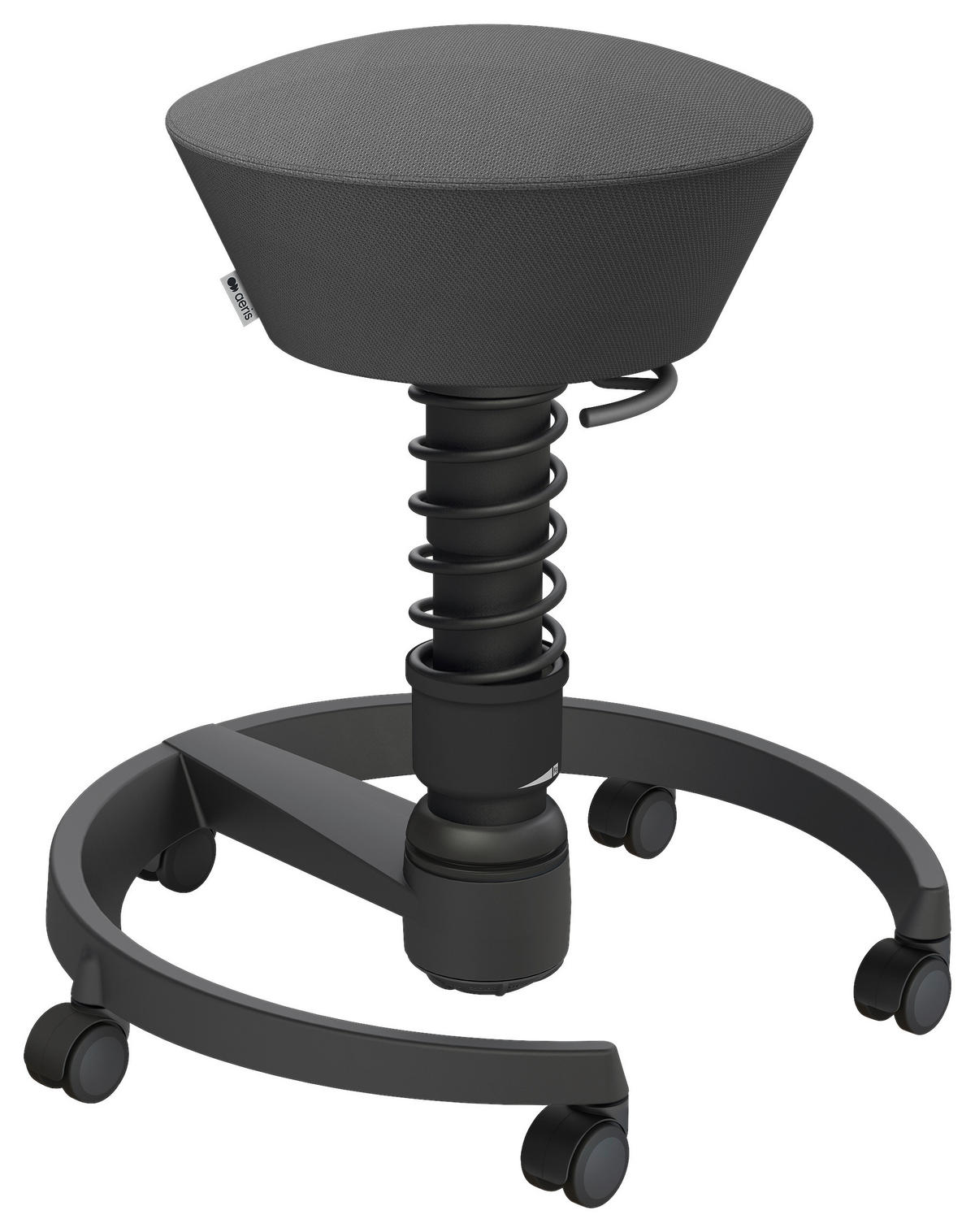 BÜROHOCKER 55/45,66/55 cm  - Schieferfarben/Schwarz, Basics, Kunststoff/Textil (55/45,66/55cm) - Aeris