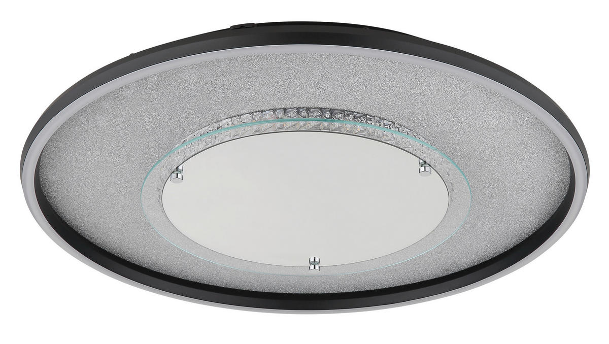 LED-DECKENLEUCHTE 51,5/6,8 cm   - Klar/Silberfarben, Design, Glas/Kunststoff (51,5/6,8cm) - Globo