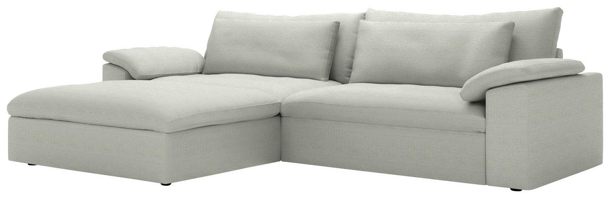 ECKSOFA  Chenille Naturfarben  - Schwarz/Naturfarben, Modern, Kunststoff/Textil (198/306cm) - Carryhome