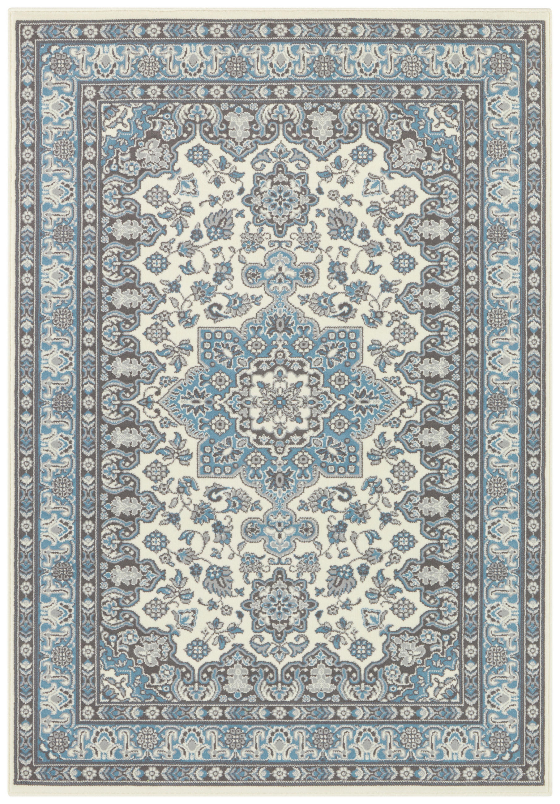ORIENTTEPPICH 80/150 cm Mirkan Creme, Hellblau  - Creme/Hellblau, Basics, Kunststoff/Textil (80/150cm) - Novel