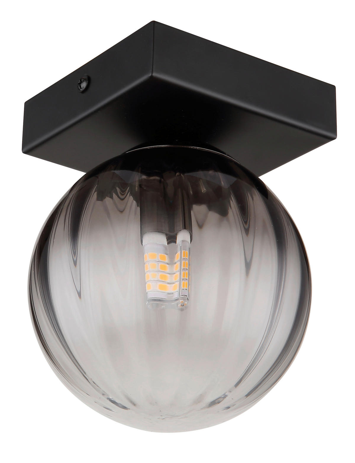WANDLEUCHTE - Klar/Schwarz, Design, Glas/Metall (12/15cm) - Globo